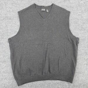 Ping Sweater Vest Mens Large Gray V Neck Cotton Knit Golf Golfer Pullover Casual